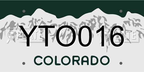 YTO016 Colorado License Plate