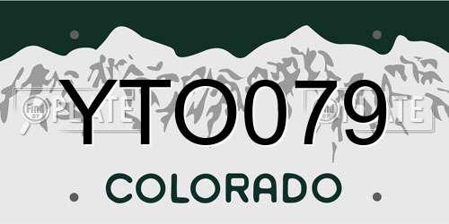 YTO079 Colorado License Plate