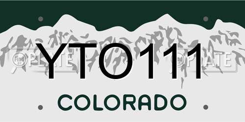 YTO111 Colorado License Plate