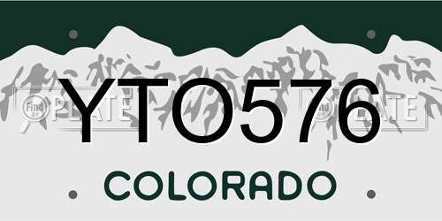 YTO576 Colorado License Plate
