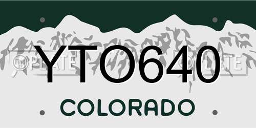 YTO640 Colorado License Plate