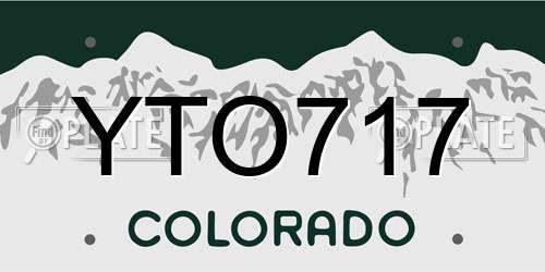 YTO717 Colorado License Plate