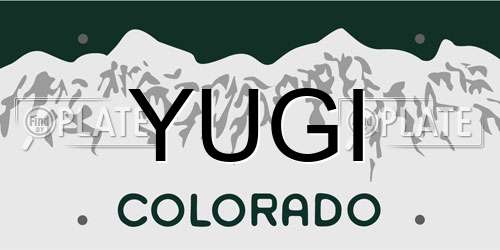 YUGI Colorado License Plate