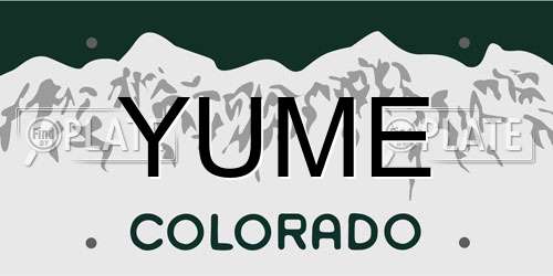 YUME Colorado License Plate