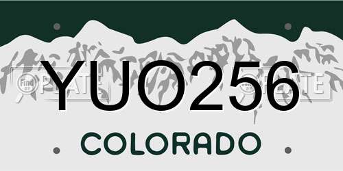 YUO256 Colorado License Plate