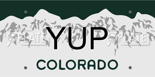 YUP Colorado License Plate