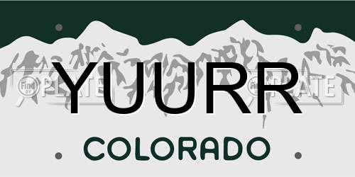 YUURR Colorado License Plate