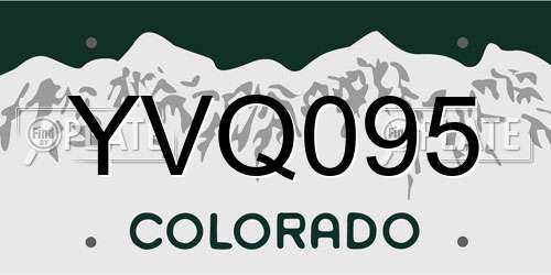 YVQ095 Colorado License Plate