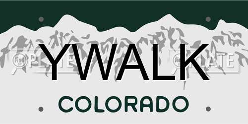 YWALK Colorado License Plate