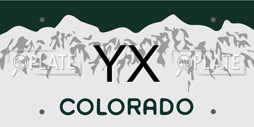 YX Colorado License Plate