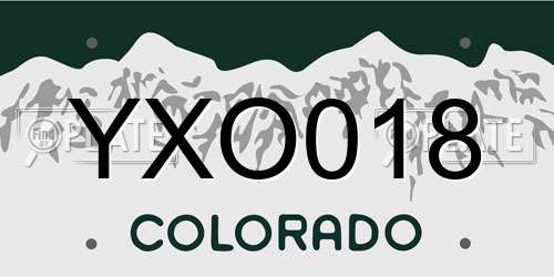 YXO018 Colorado License Plate