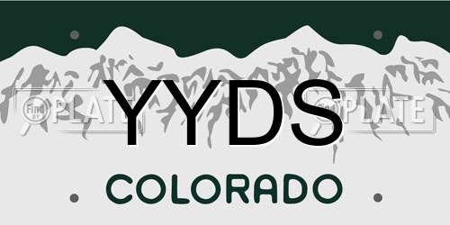 YYDS Colorado License Plate