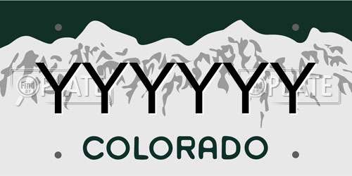 YYYYYY Colorado License Plate