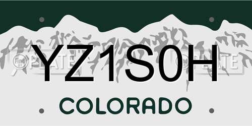 YZ1S0H Colorado License Plate