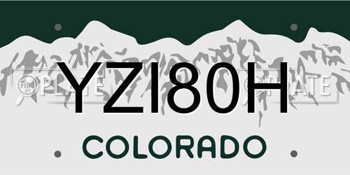 YZI80H Colorado License Plate