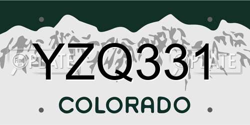 YZQ331 Colorado License Plate