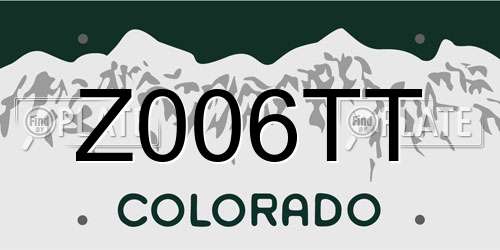 Z006TT Colorado License Plate