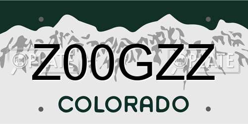 Z00GZZ Colorado License Plate