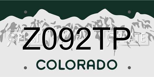 Z092TP Colorado License Plate
