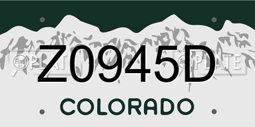 Z0945D Colorado License Plate
