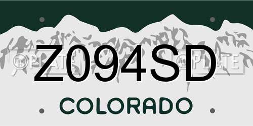 Z094SD Colorado License Plate