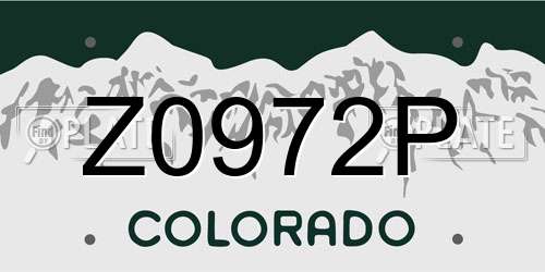 Z0972P Colorado License Plate