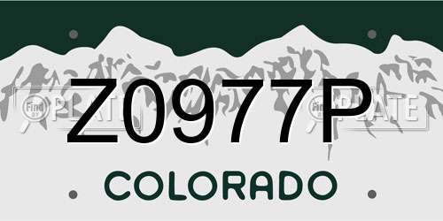 Z0977P Colorado License Plate