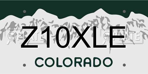 Z10XLE Colorado License Plate