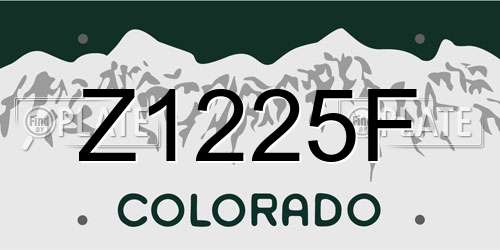 Z1225F Colorado License Plate