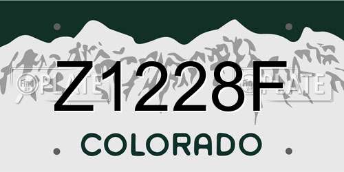 Z1228F Colorado License Plate