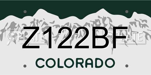 Z122BF Colorado License Plate