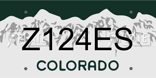 Z124ES Colorado License Plate