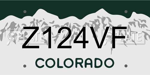 Z124VF Colorado License Plate
