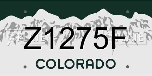 Z1275F Colorado License Plate