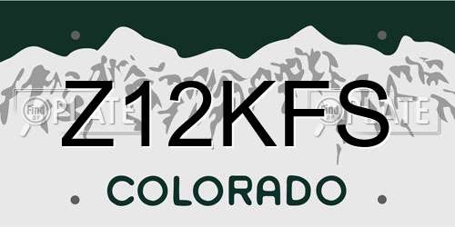 Z12KFS Colorado License Plate