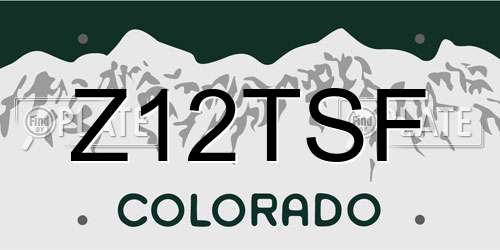 Z12TSF Colorado License Plate