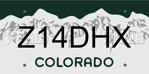 Z14DHX Colorado License Plate