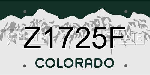 Z1725F Colorado License Plate