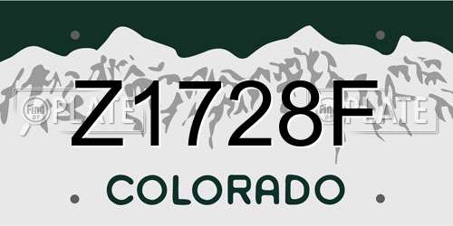 Z1728F Colorado License Plate