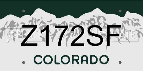 Z172SF Colorado License Plate