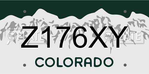 Z176XY Colorado License Plate