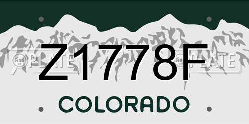 Z1778F Colorado License Plate