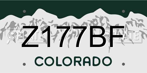 Z177BF Colorado License Plate