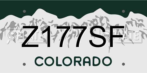 Z177SF Colorado License Plate