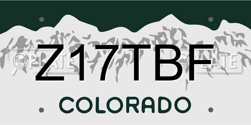 Z17TBF Colorado License Plate