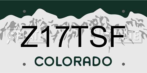 Z17TSF Colorado License Plate