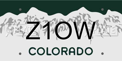 Z1OW Colorado License Plate