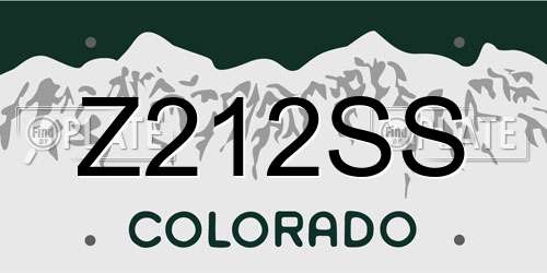 Z212SS Colorado License Plate