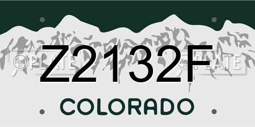 Z2132F Colorado License Plate
