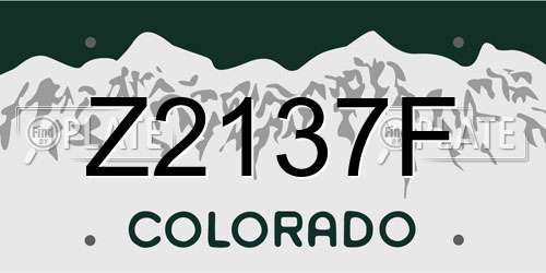 Z2137F Colorado License Plate